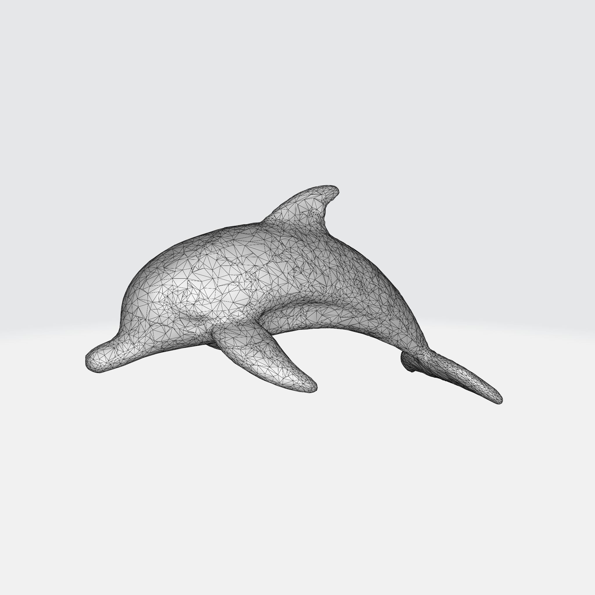 cartoon dolphin characterd happy swimming 3D model_5