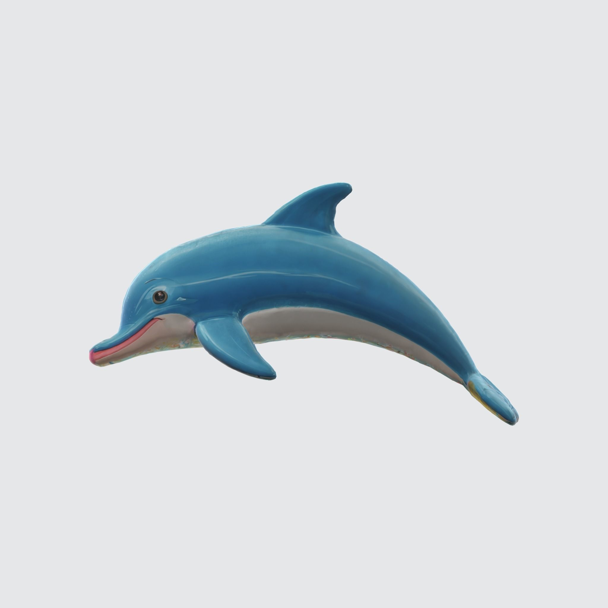 cartoon dolphin characterd happy swimming 3D model_1