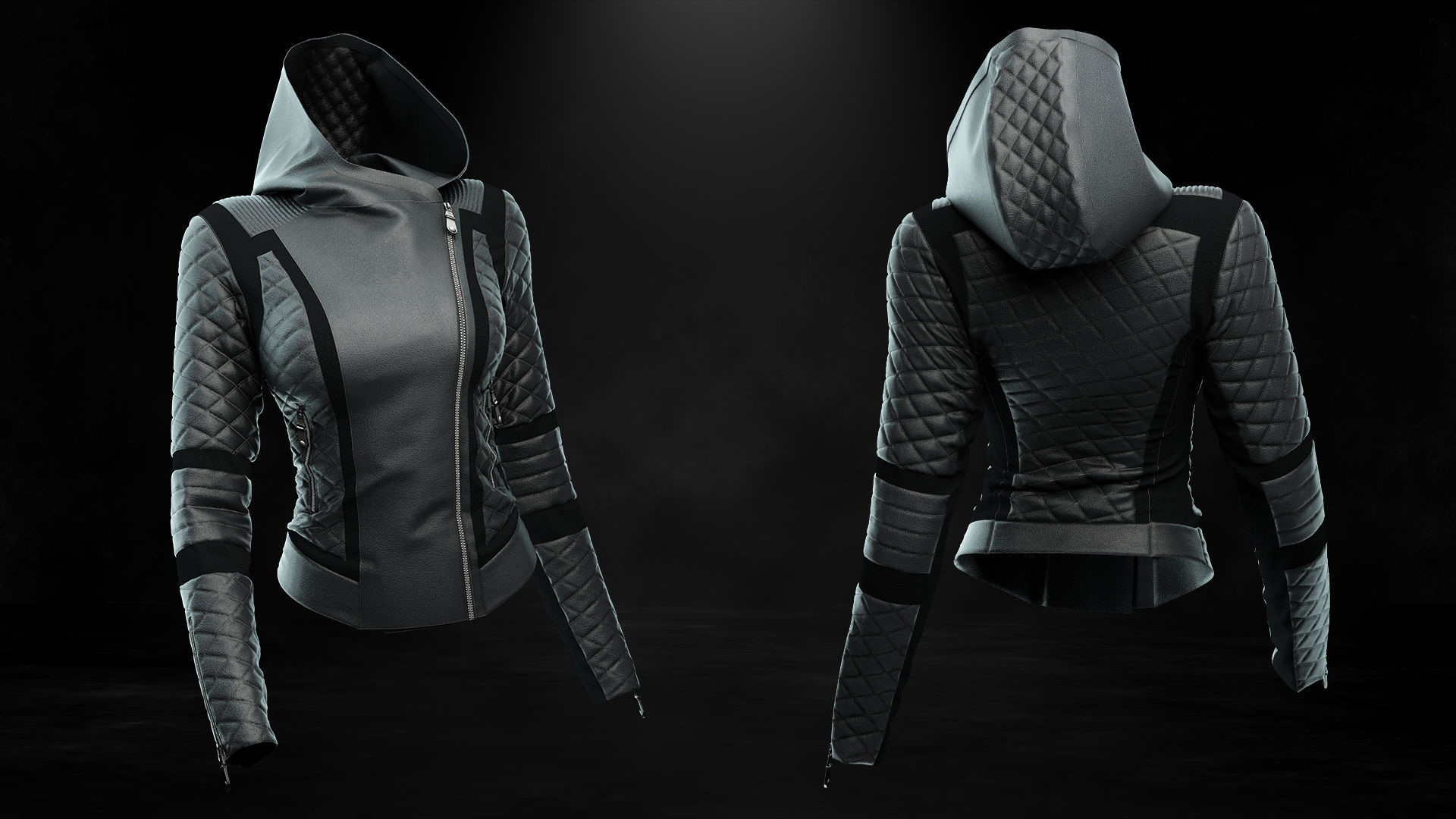 6 Leather Jacket  3D print model_3