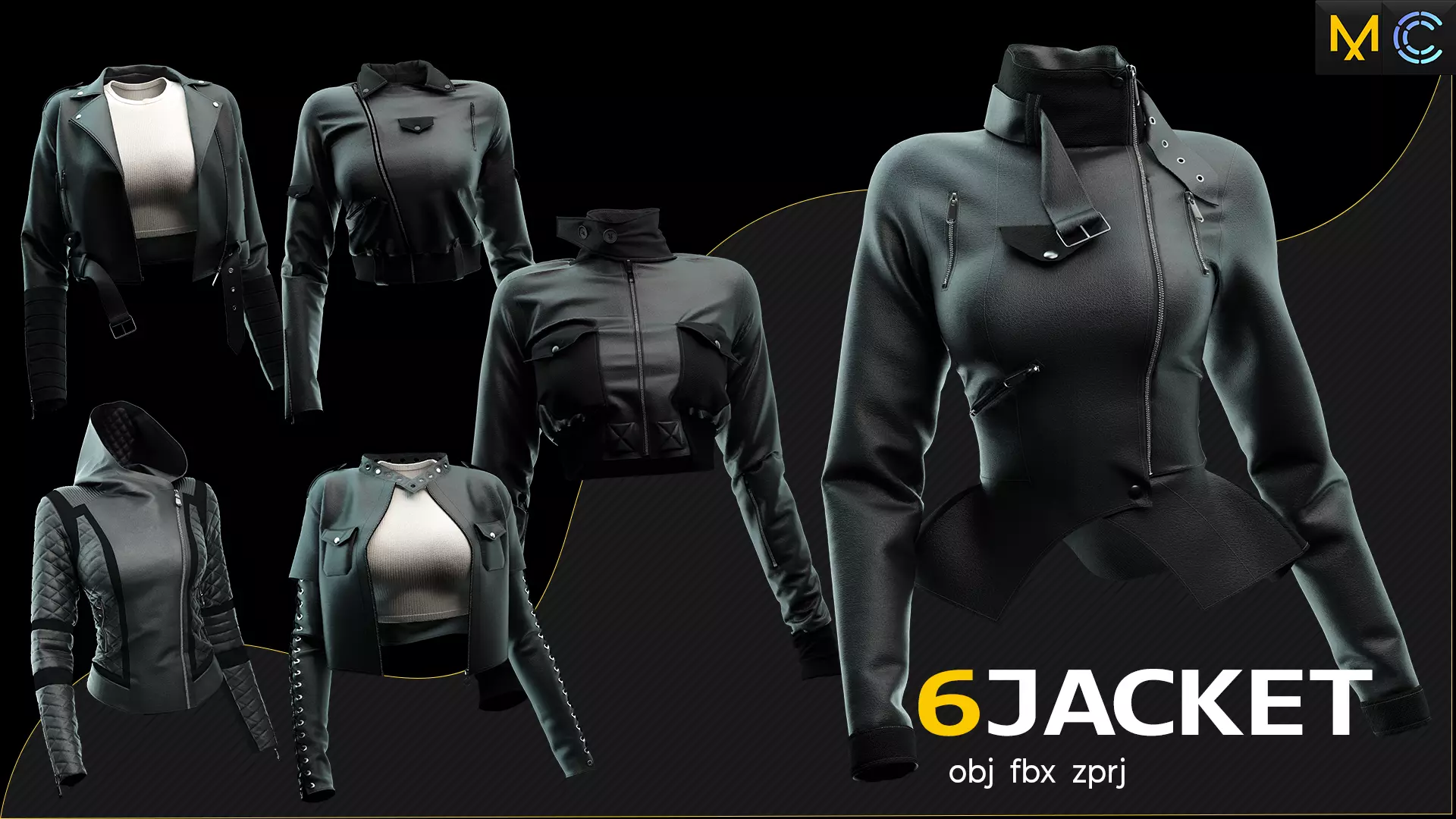 6 Leather Jacket  3D print model_0