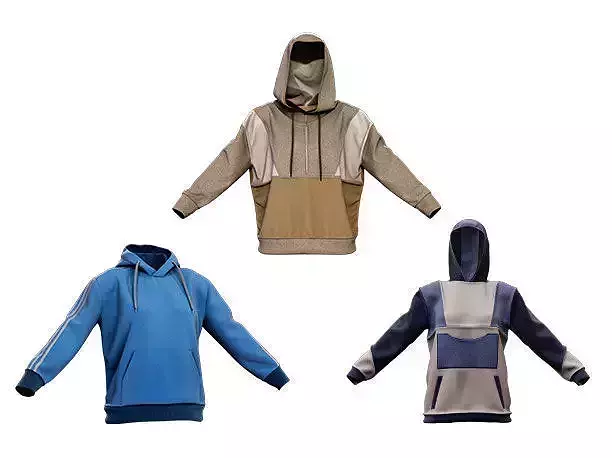 3 Models of  Hoodies