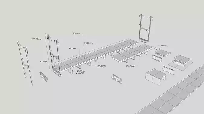 Concrete Double Track Bridge N Scale 3D print model