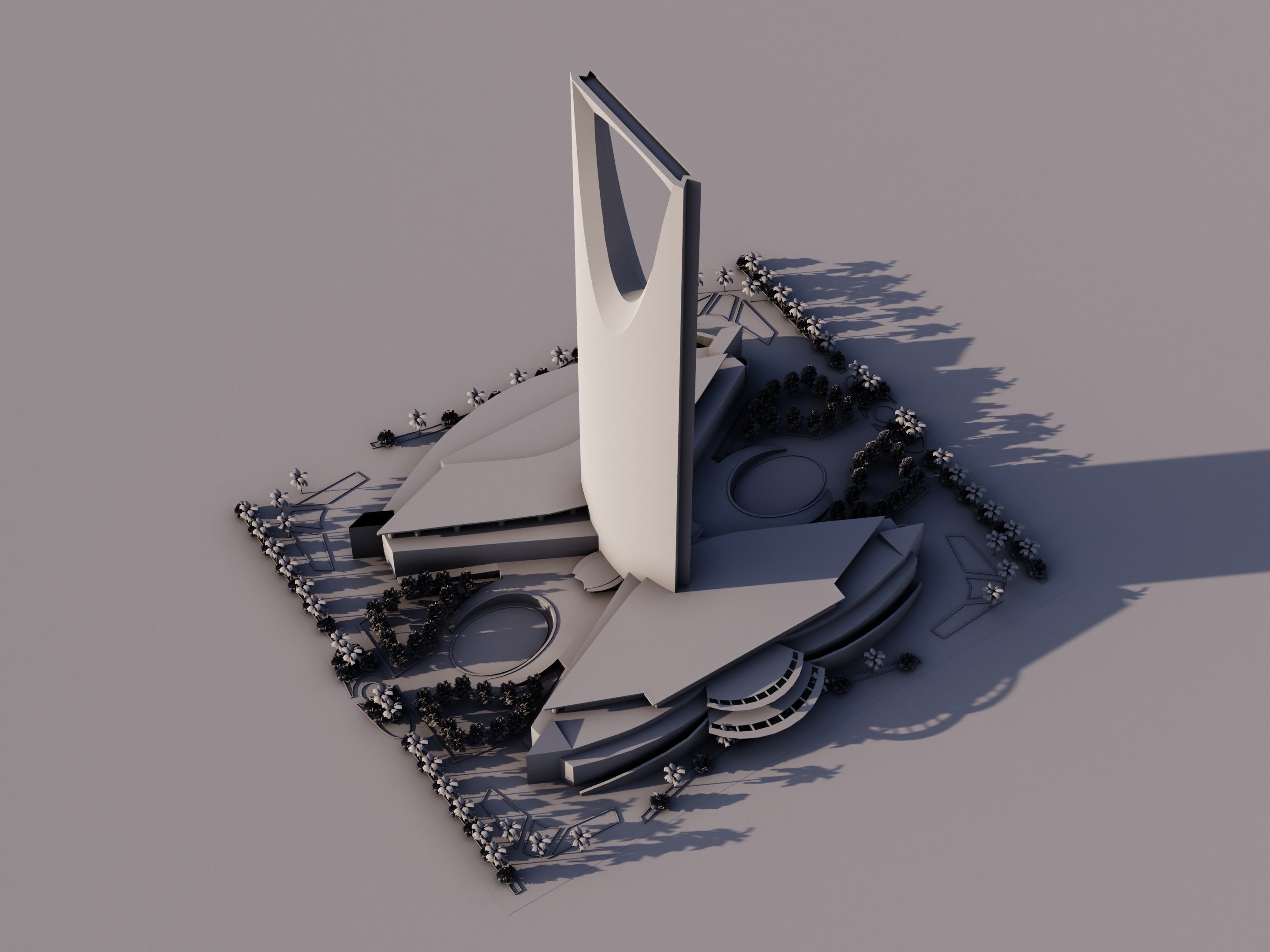 Kingdom Centre - Riyadh saudi arabia 3D model_9
