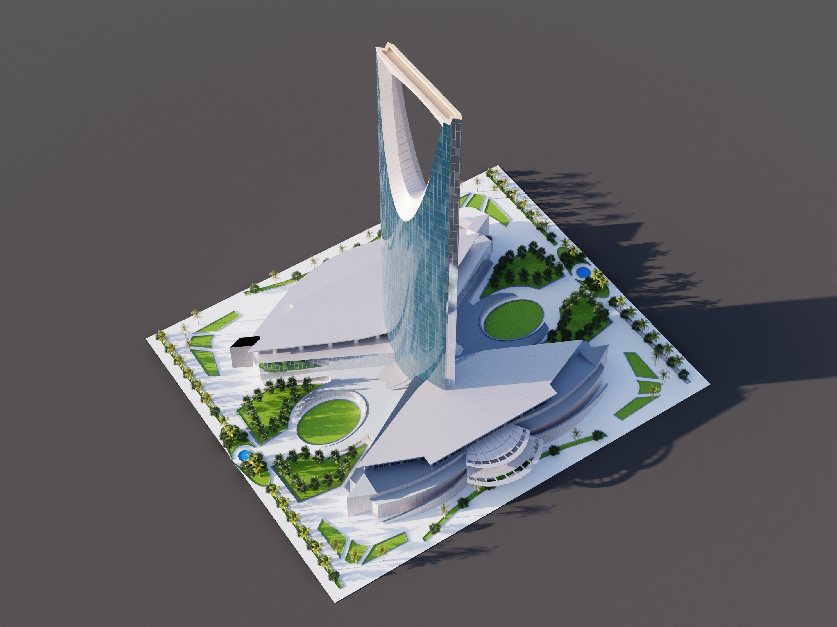 Kingdom Centre - Riyadh saudi arabia 3D model_2