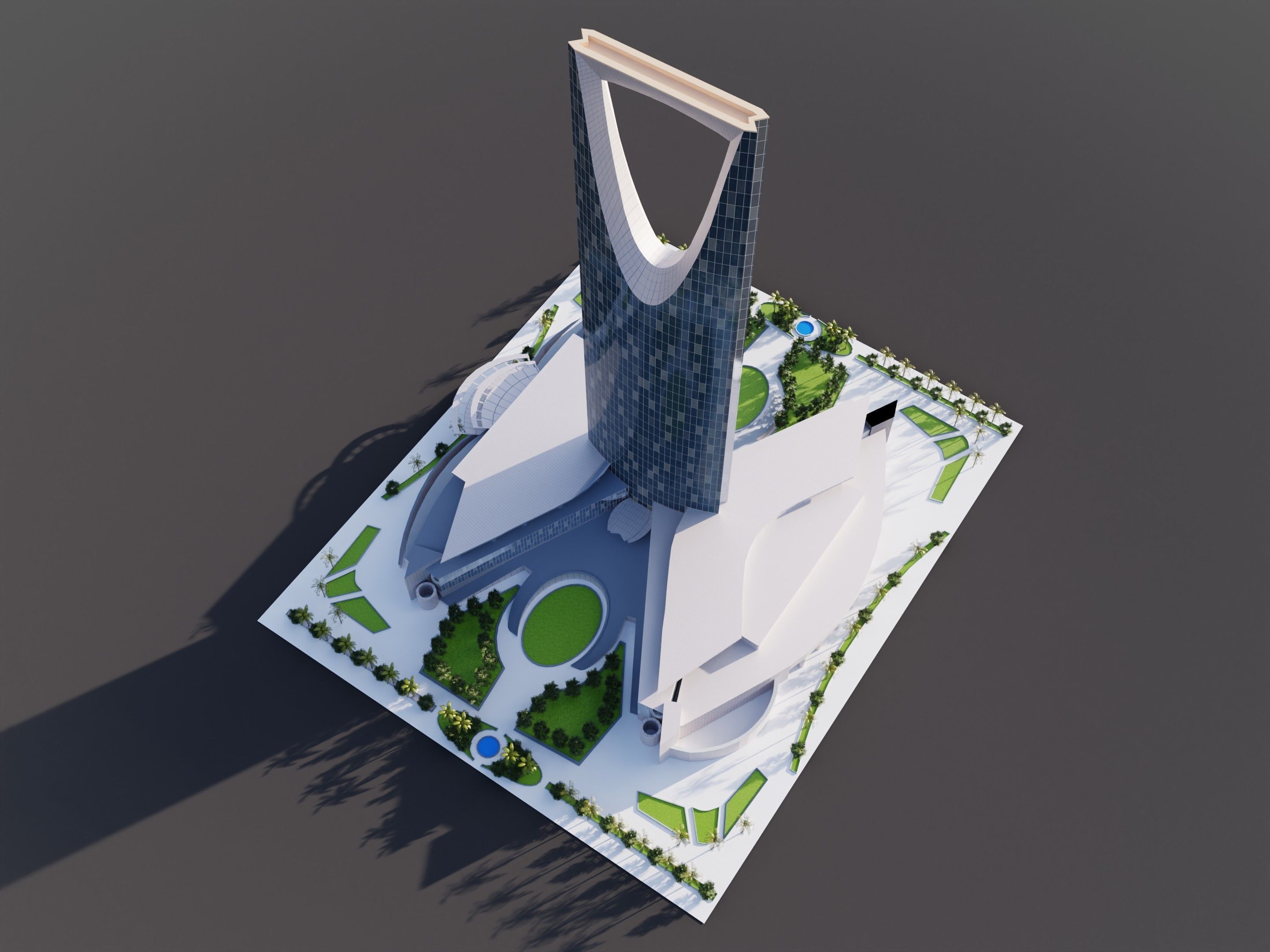 Kingdom Centre - Riyadh saudi arabia 3D model_4