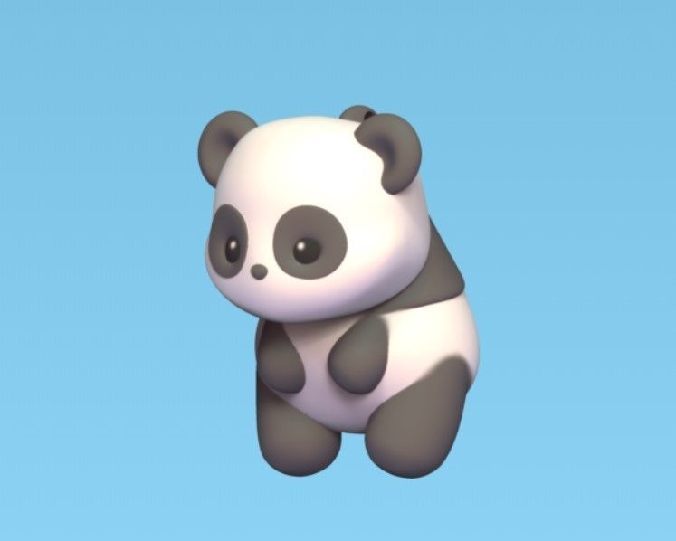 Hanging Panda Flexi 3D print model_2