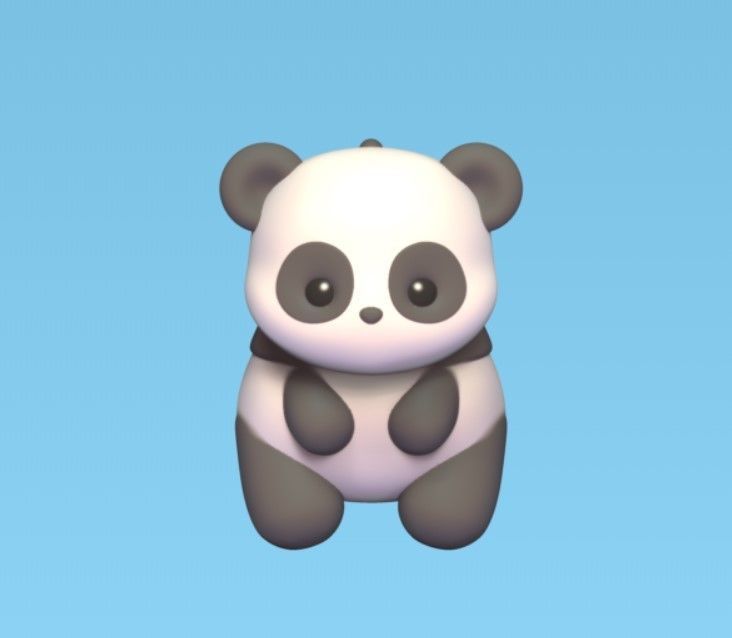 Hanging Panda Flexi 3D print model_1