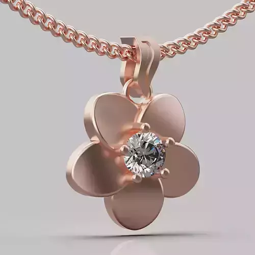 Flower pendant earring silver gold jewelry printable 3D model