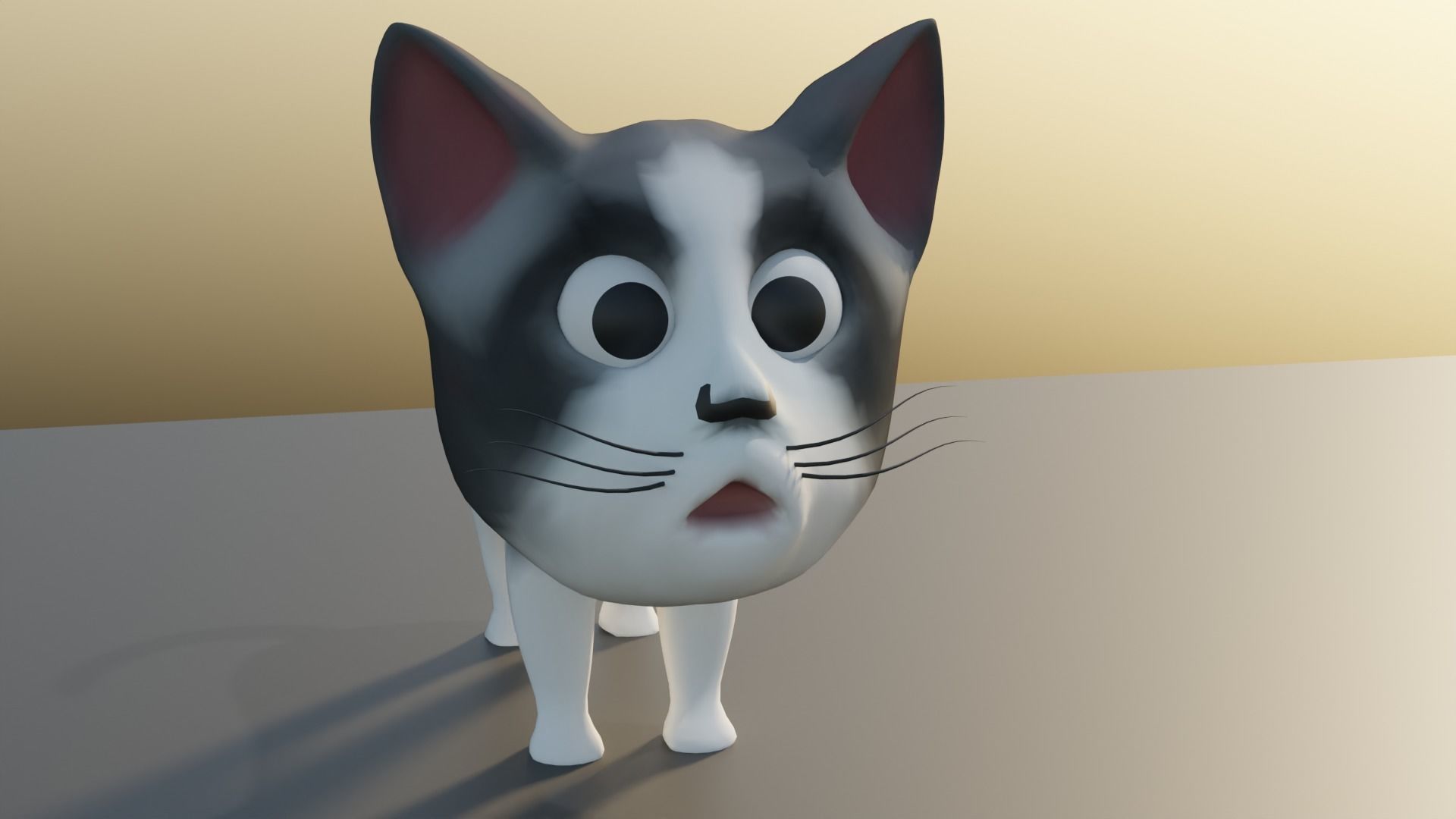 3D Cat Low-poly 3D model_1