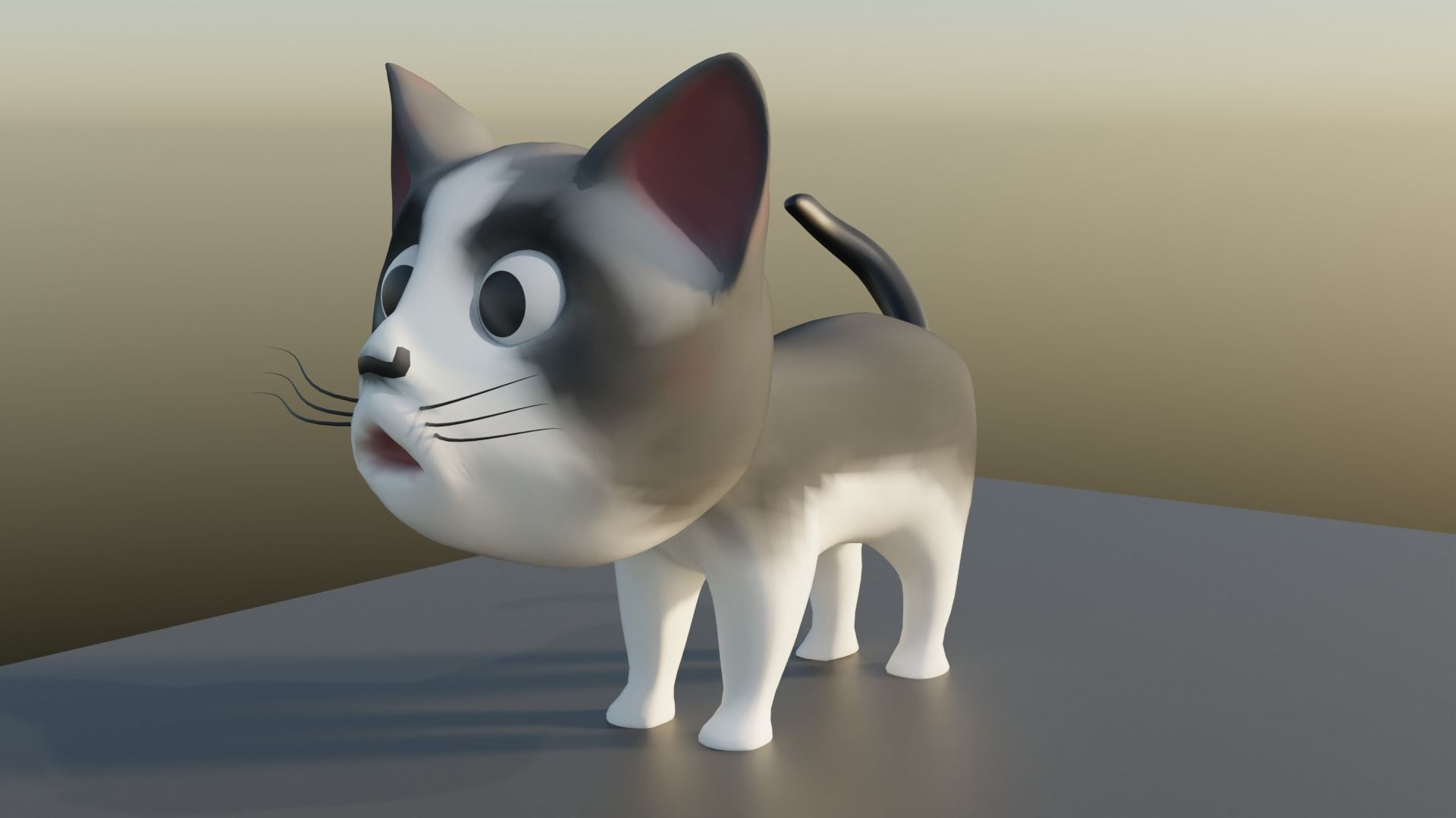 3D Cat Low-poly 3D model_2