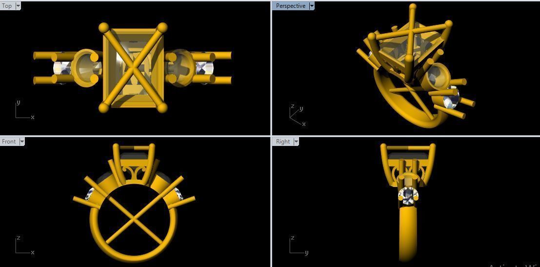 Cocktail Ring 3dm file 3D print model_1