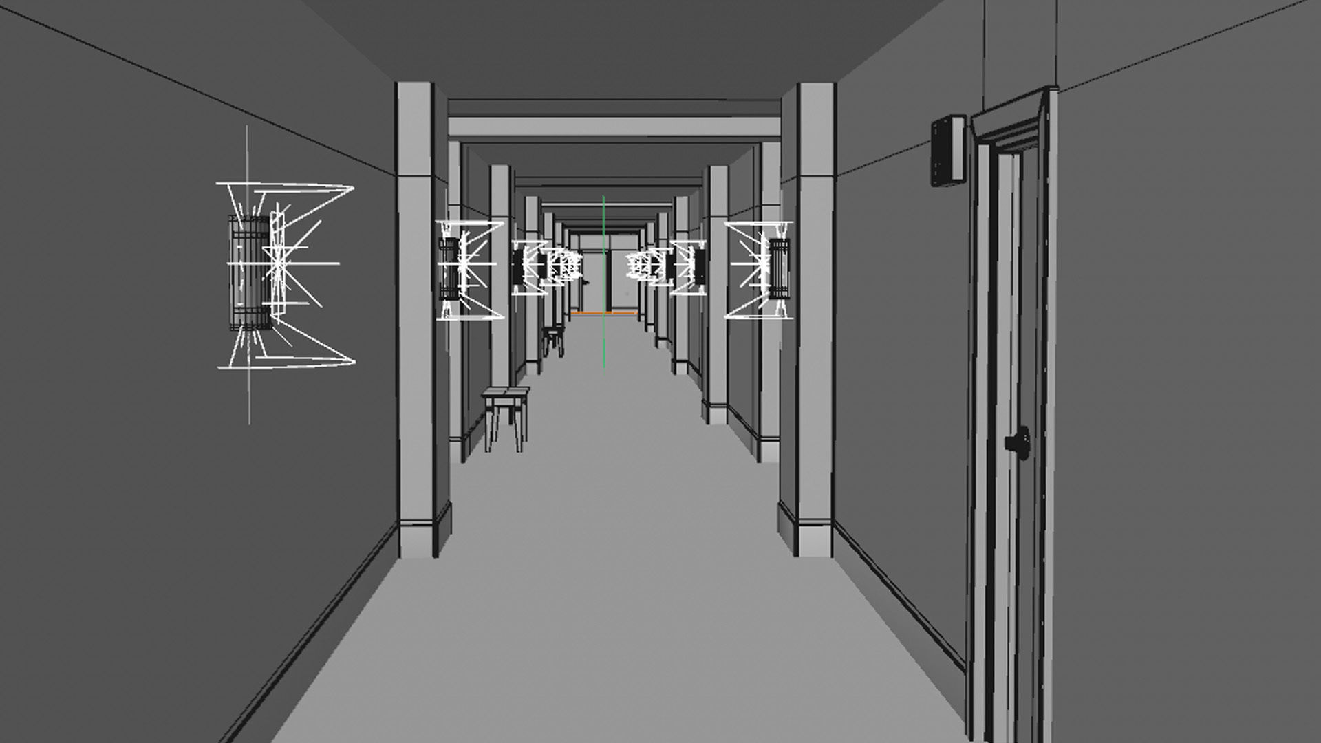 Hotel Hallway Octane 3D model_5