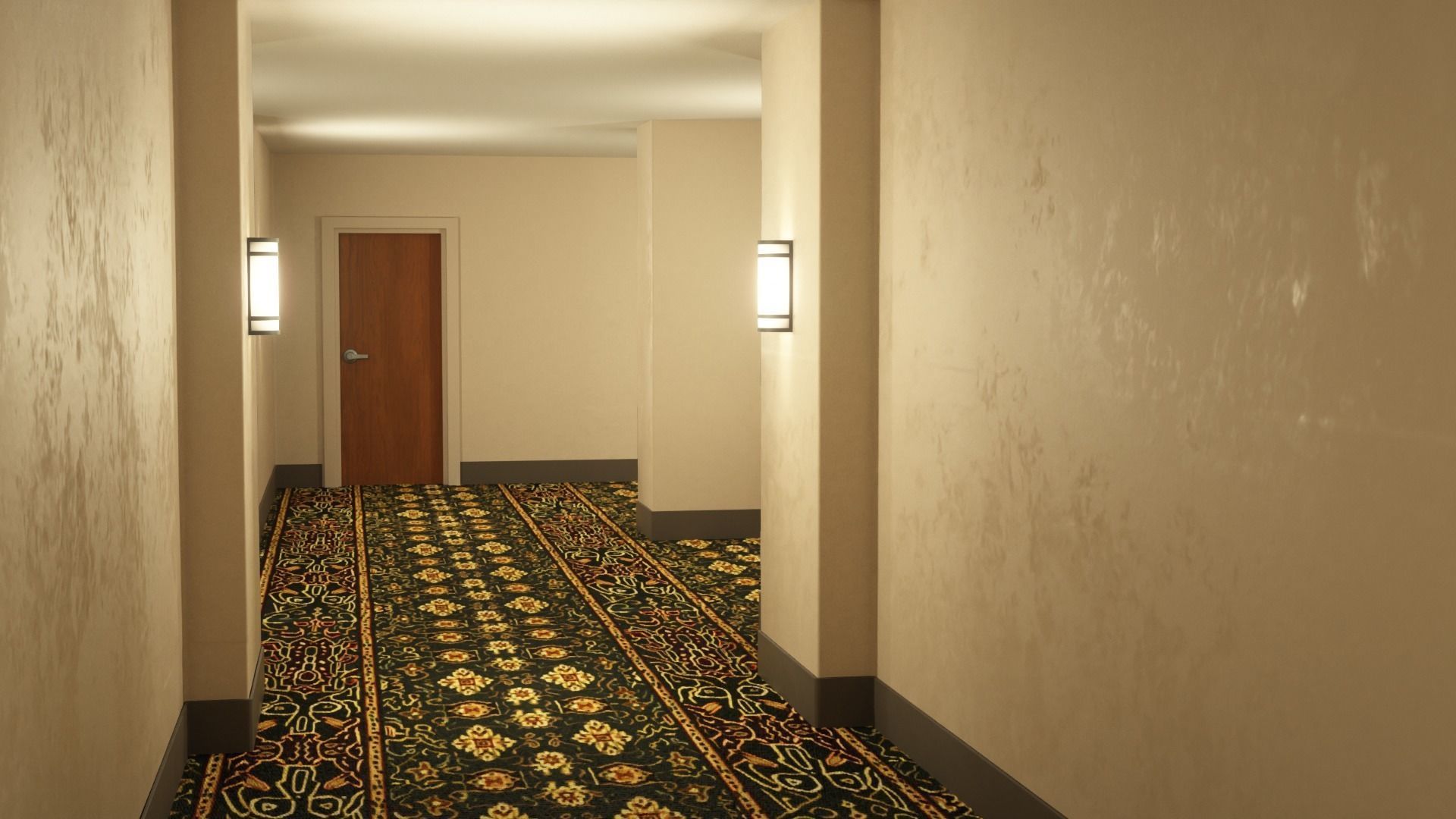 Hotel Hallway Octane 3D model_3