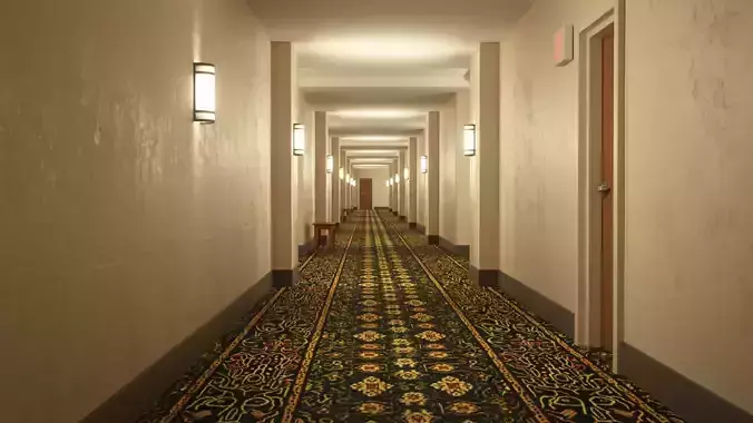Hotel Hallway Octane 3D model