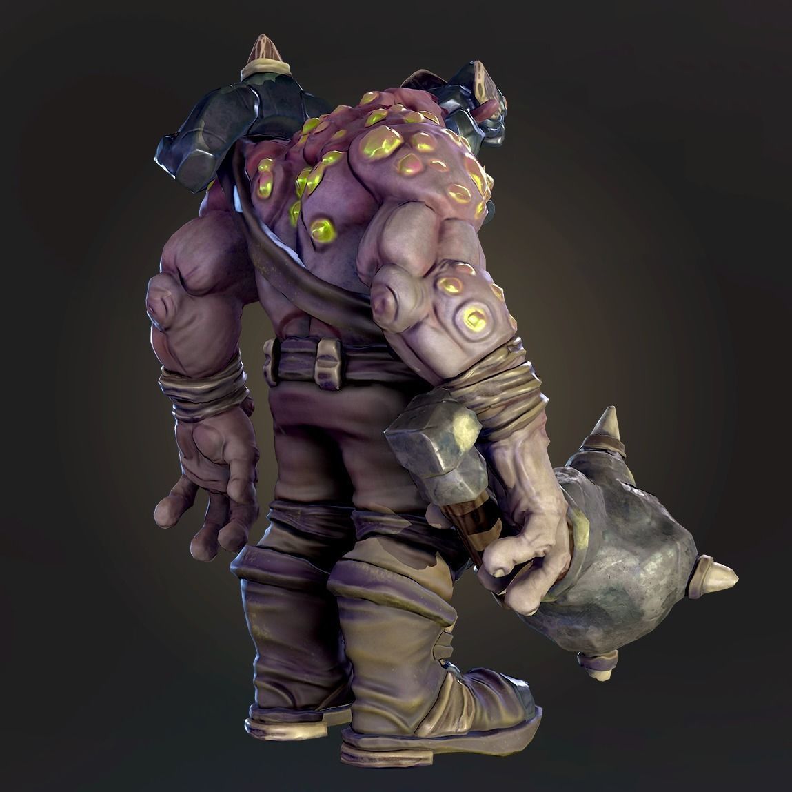 Game ready orc character Low-poly 3D model_1