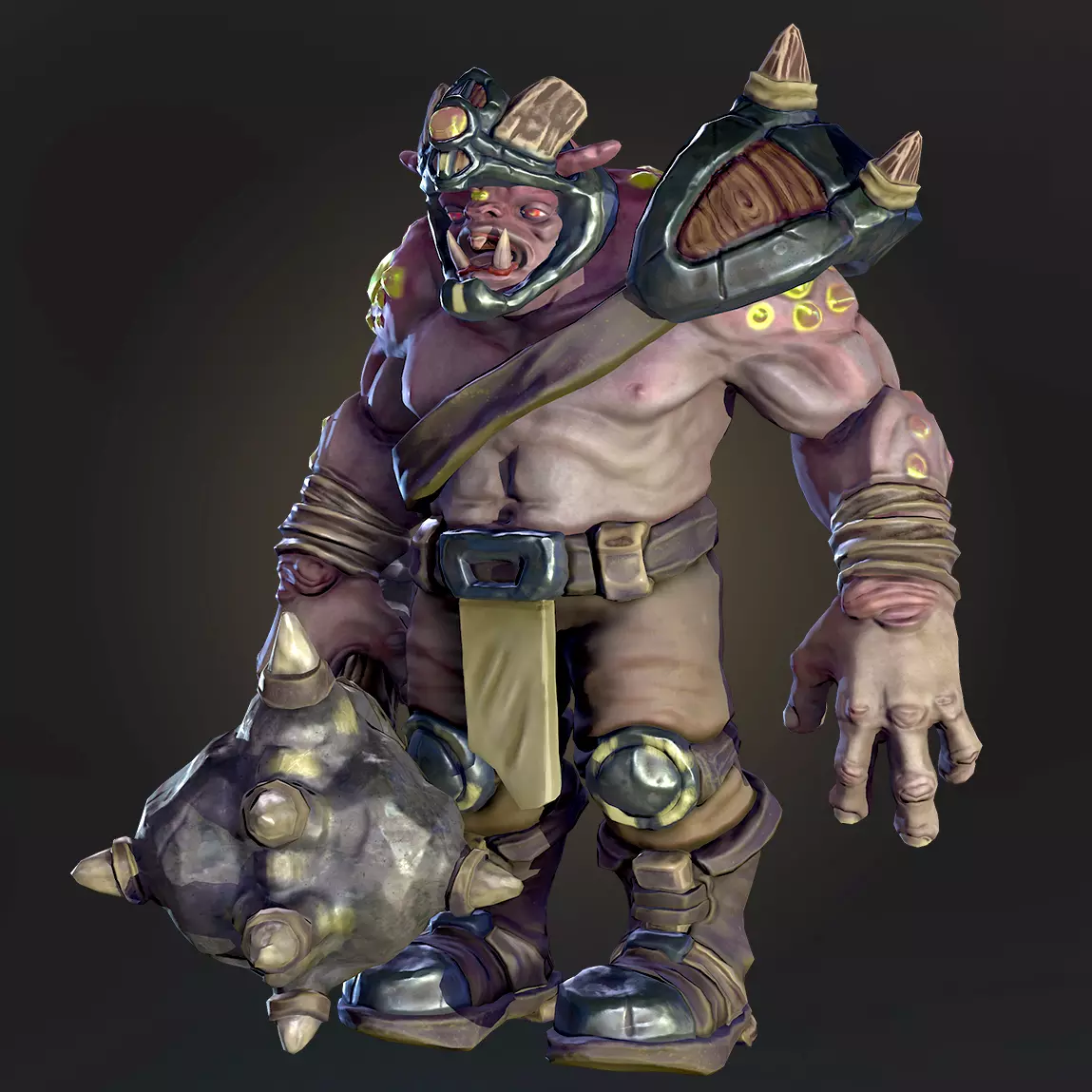 Game ready orc character Low-poly 3D model_0