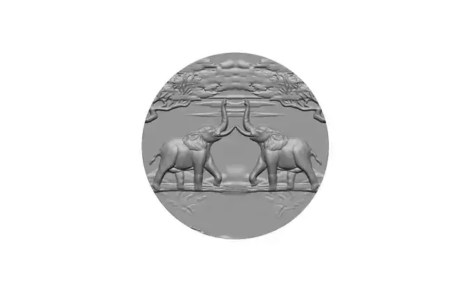 elephants relief nature 3D print model