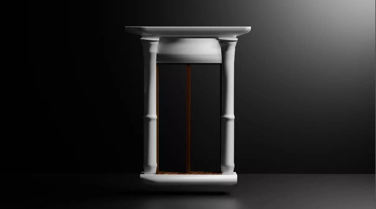 GREEK WINDOW with wood Free 3D model