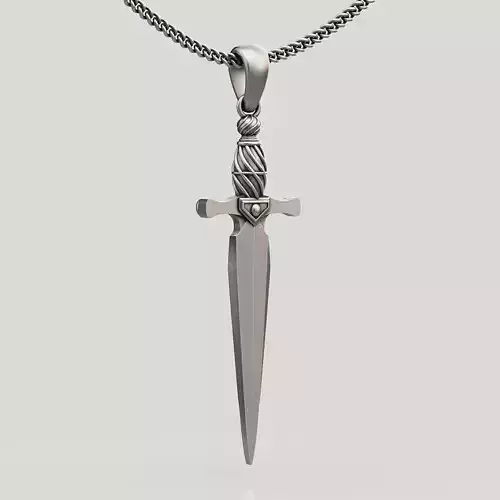 Sword  pendant silver gold printable jewelry 3D model