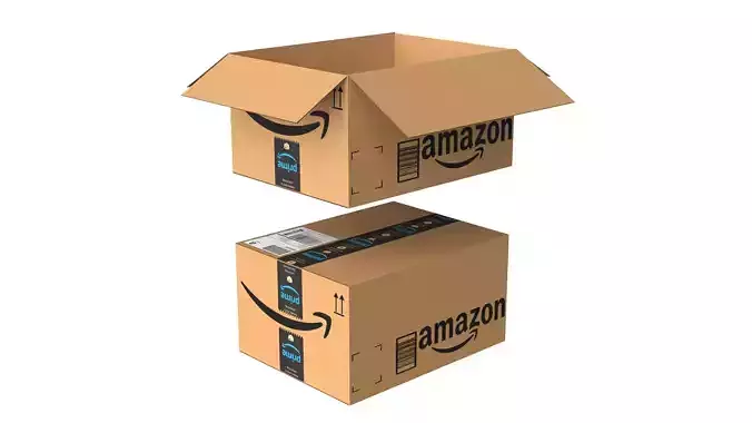 Amazon Box 2B PBR 09 Low-poly 3D model