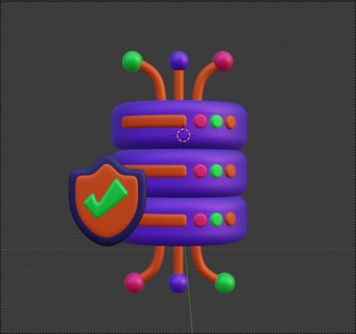 Data and Cloud server 3d Illustration  Icon Pack 3D model_11