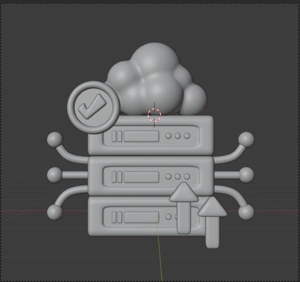 Data and Cloud server 3d Illustration  Icon Pack 3D model_32