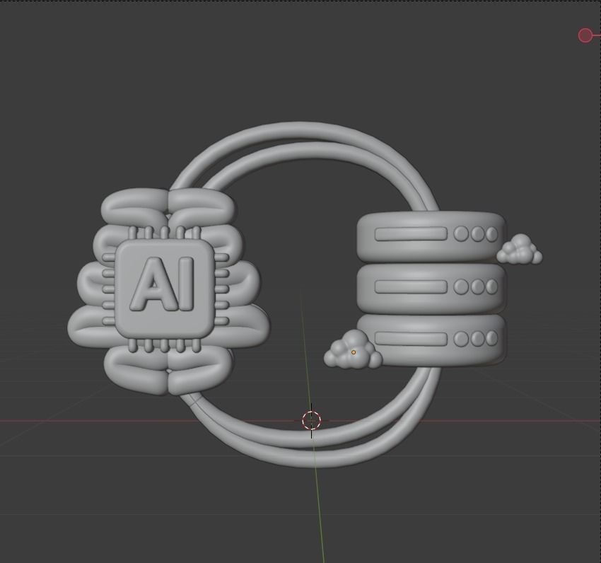 Data and Cloud server 3d Illustration  Icon Pack 3D model_67