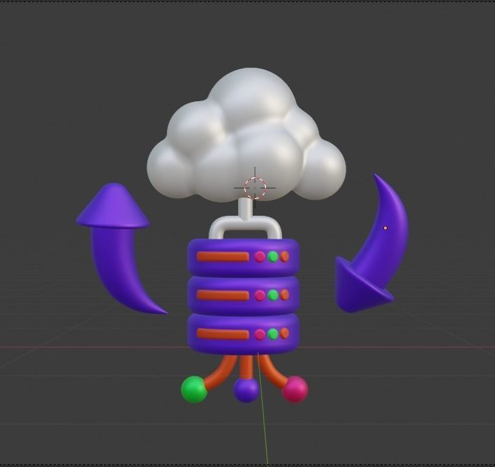 Data and Cloud server 3d Illustration  Icon Pack 3D model_80