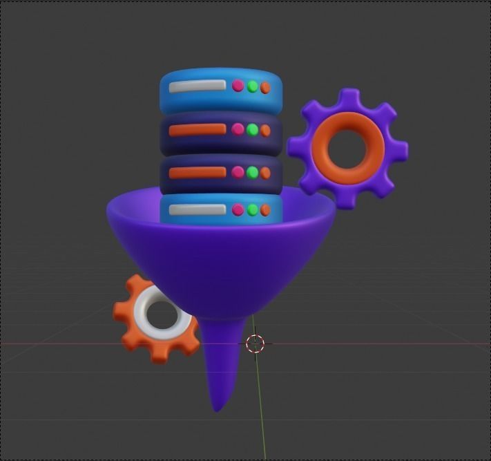 Data and Cloud server 3d Illustration  Icon Pack 3D model_54