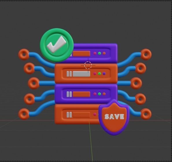 Data and Cloud server 3d Illustration  Icon Pack 3D model_13