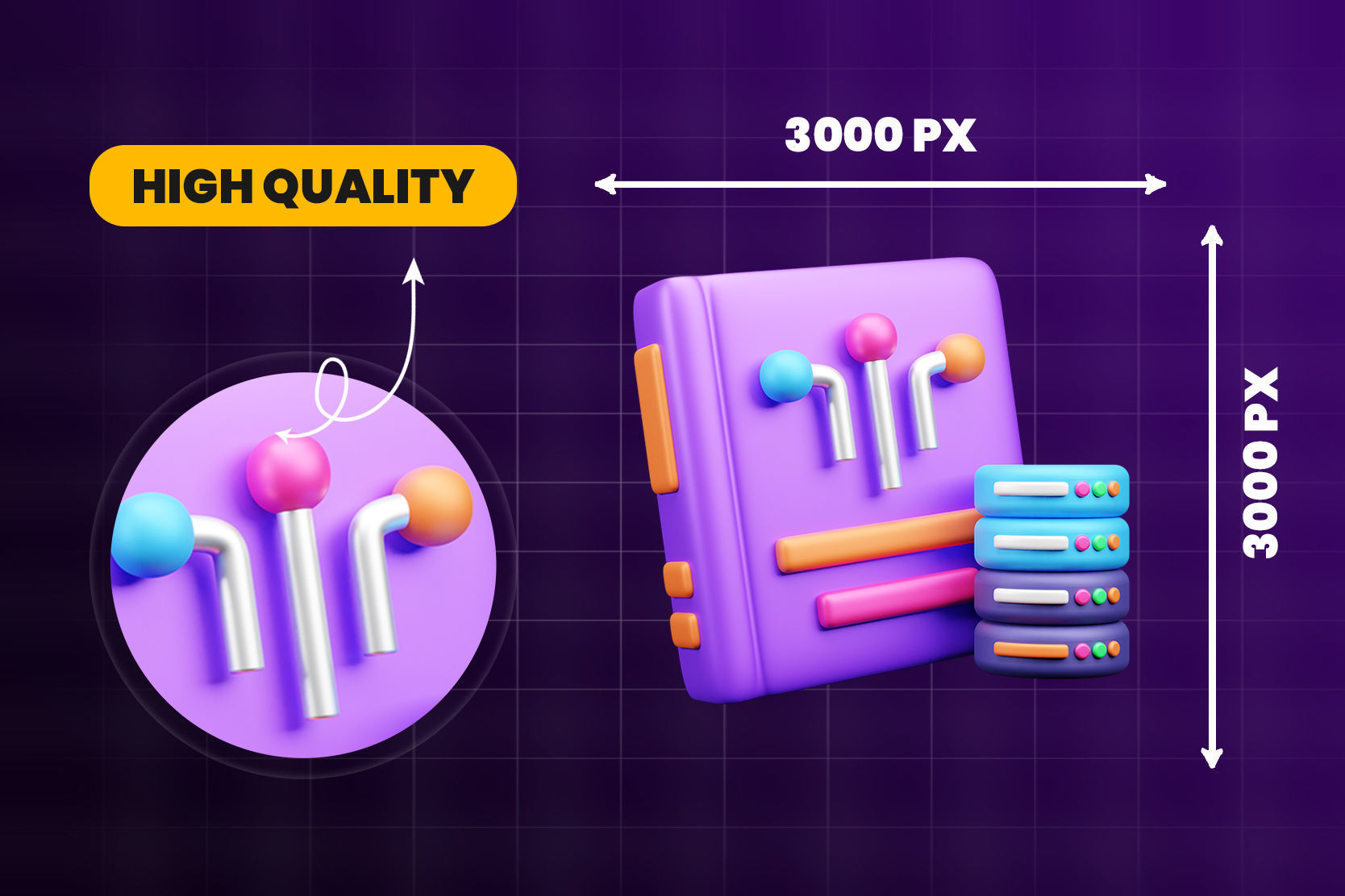 Data and Cloud server 3d Illustration  Icon Pack 3D model_5