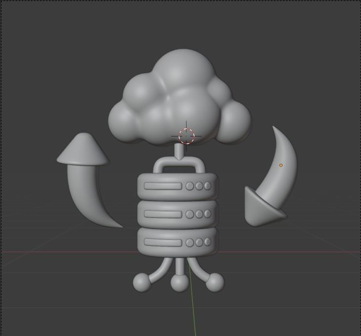 Data and Cloud server 3d Illustration  Icon Pack 3D model_79