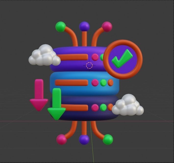 Data and Cloud server 3d Illustration  Icon Pack 3D model_31