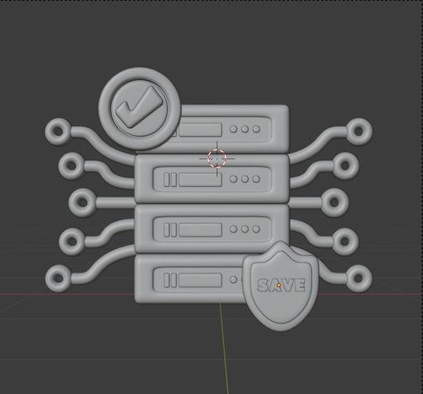 Data and Cloud server 3d Illustration  Icon Pack 3D model_12