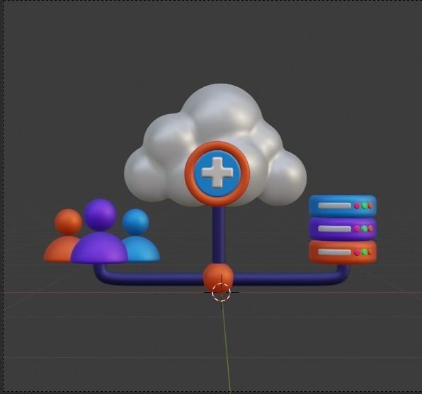 Data and Cloud server 3d Illustration  Icon Pack 3D model_58