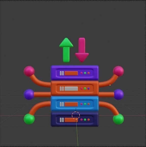 Data and Cloud server 3d Illustration  Icon Pack 3D model_82