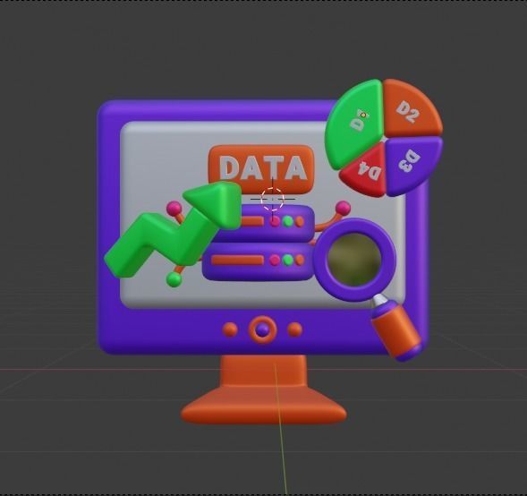 Data and Cloud server 3d Illustration  Icon Pack 3D model_28