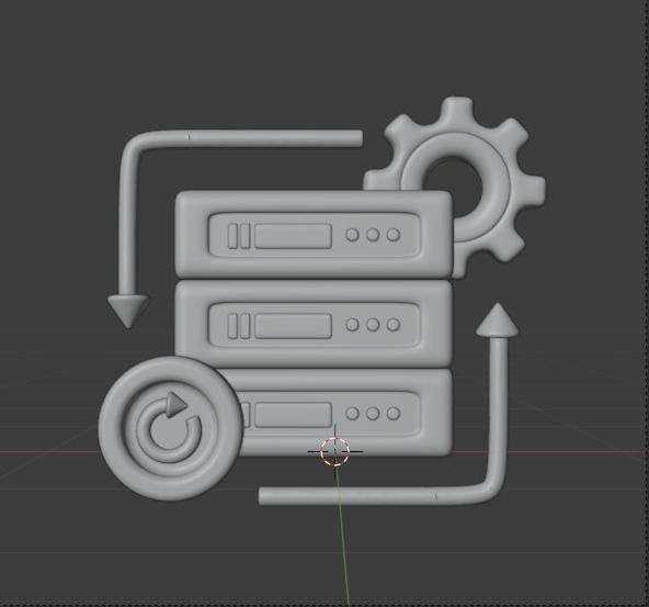 Data and Cloud server 3d Illustration  Icon Pack 3D model_44