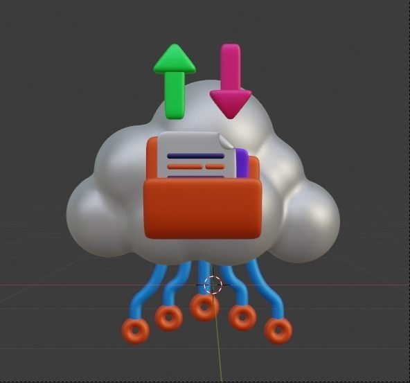 Data and Cloud server 3d Illustration  Icon Pack 3D model_49