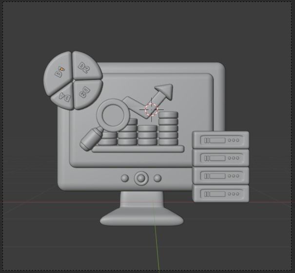 Data and Cloud server 3d Illustration  Icon Pack 3D model_29