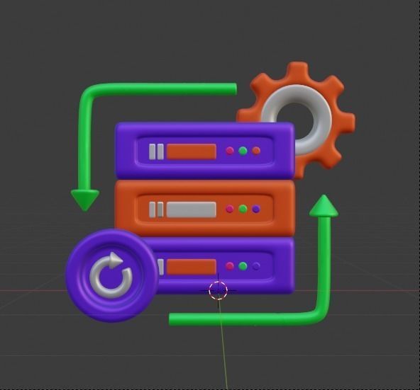 Data and Cloud server 3d Illustration  Icon Pack 3D model_45