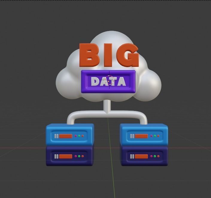 Data and Cloud server 3d Illustration  Icon Pack 3D model_87