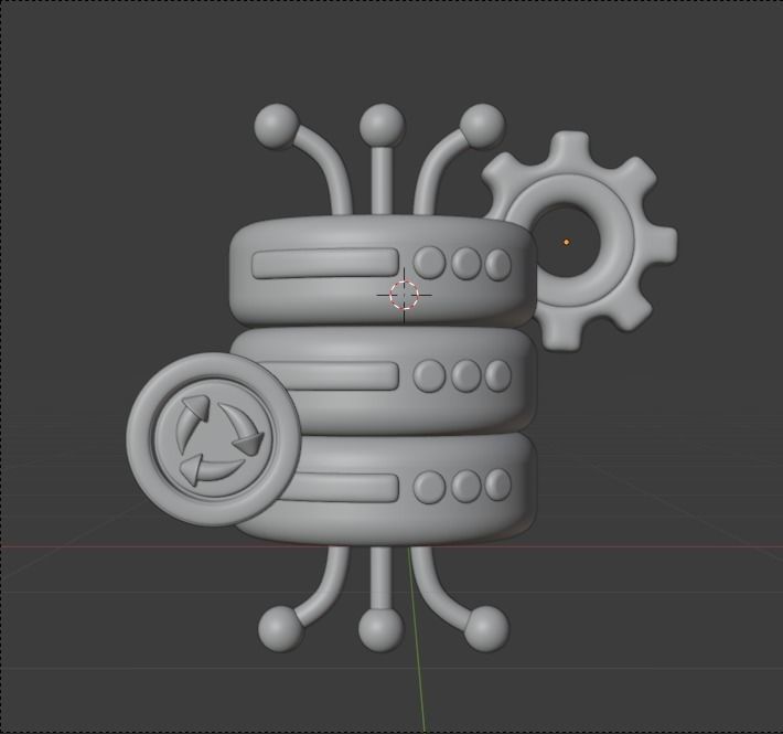 Data and Cloud server 3d Illustration  Icon Pack 3D model_14