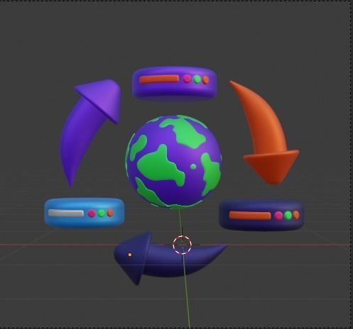 Data and Cloud server 3d Illustration  Icon Pack 3D model_72