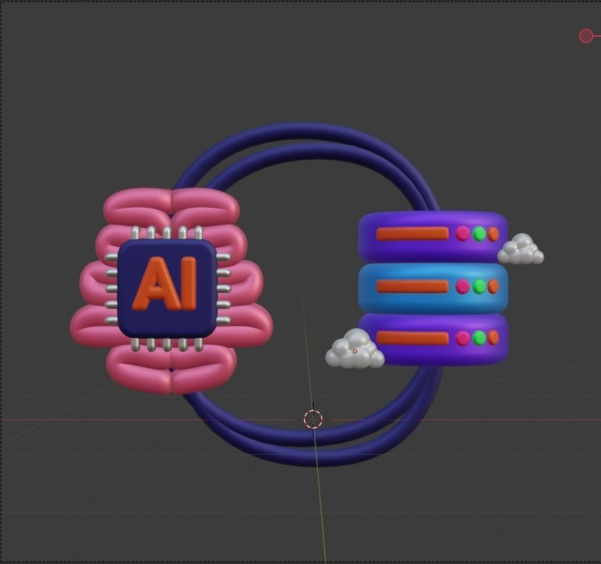 Data and Cloud server 3d Illustration  Icon Pack 3D model_68