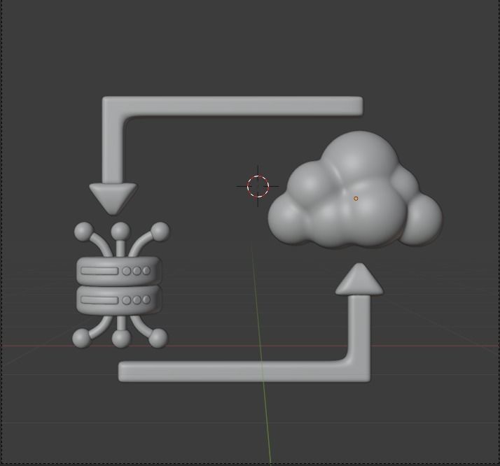 Data and Cloud server 3d Illustration  Icon Pack 3D model_77