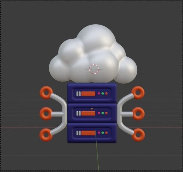 Data and Cloud server 3d Illustration  Icon Pack 3D model_85