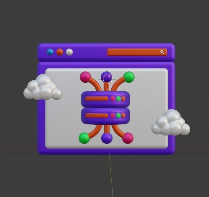 Data and Cloud server 3d Illustration  Icon Pack 3D model_76