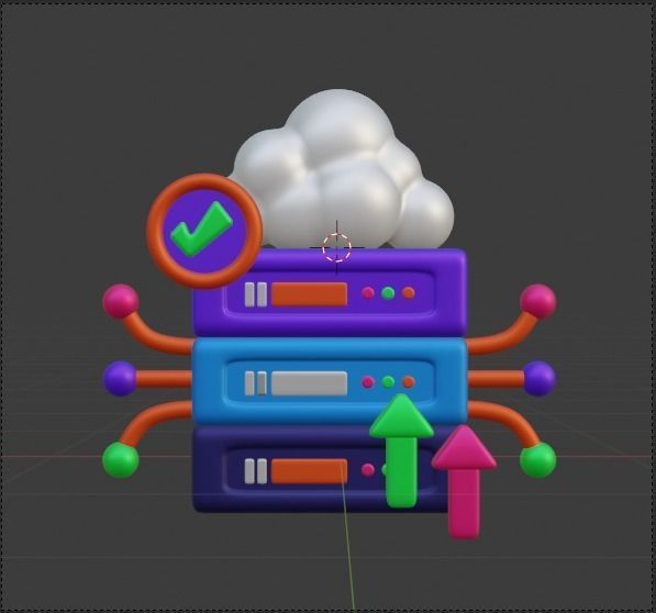 Data and Cloud server 3d Illustration  Icon Pack 3D model_33