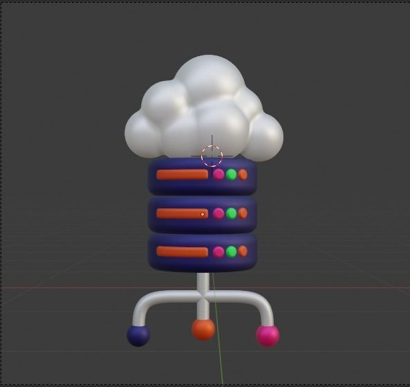 Data and Cloud server 3d Illustration  Icon Pack 3D model_83